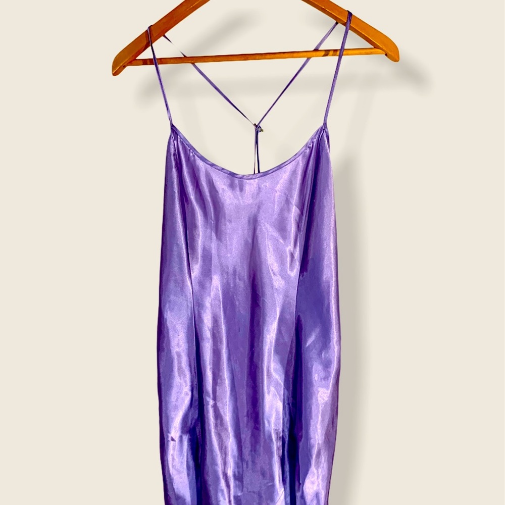 Purple silky dress